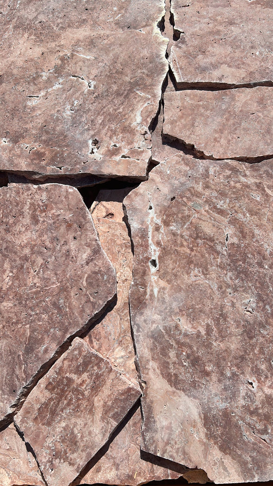 Coral Travertine Crazy Paving