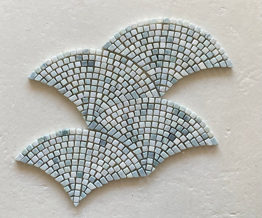 Mini Light Green Tumbled Fan Mosaic