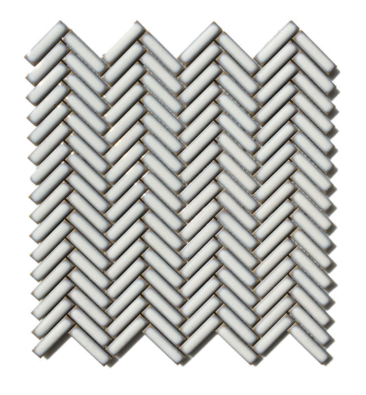 Antique White Herringbone Mosaic