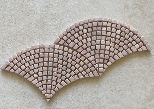 Mini Pink Tumbled Fan Mosaic