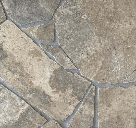Ash Warm Travertine Tumbled Crazy Pave
