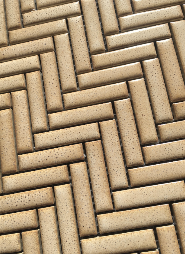 Antique Sand Herringbone Mosaic